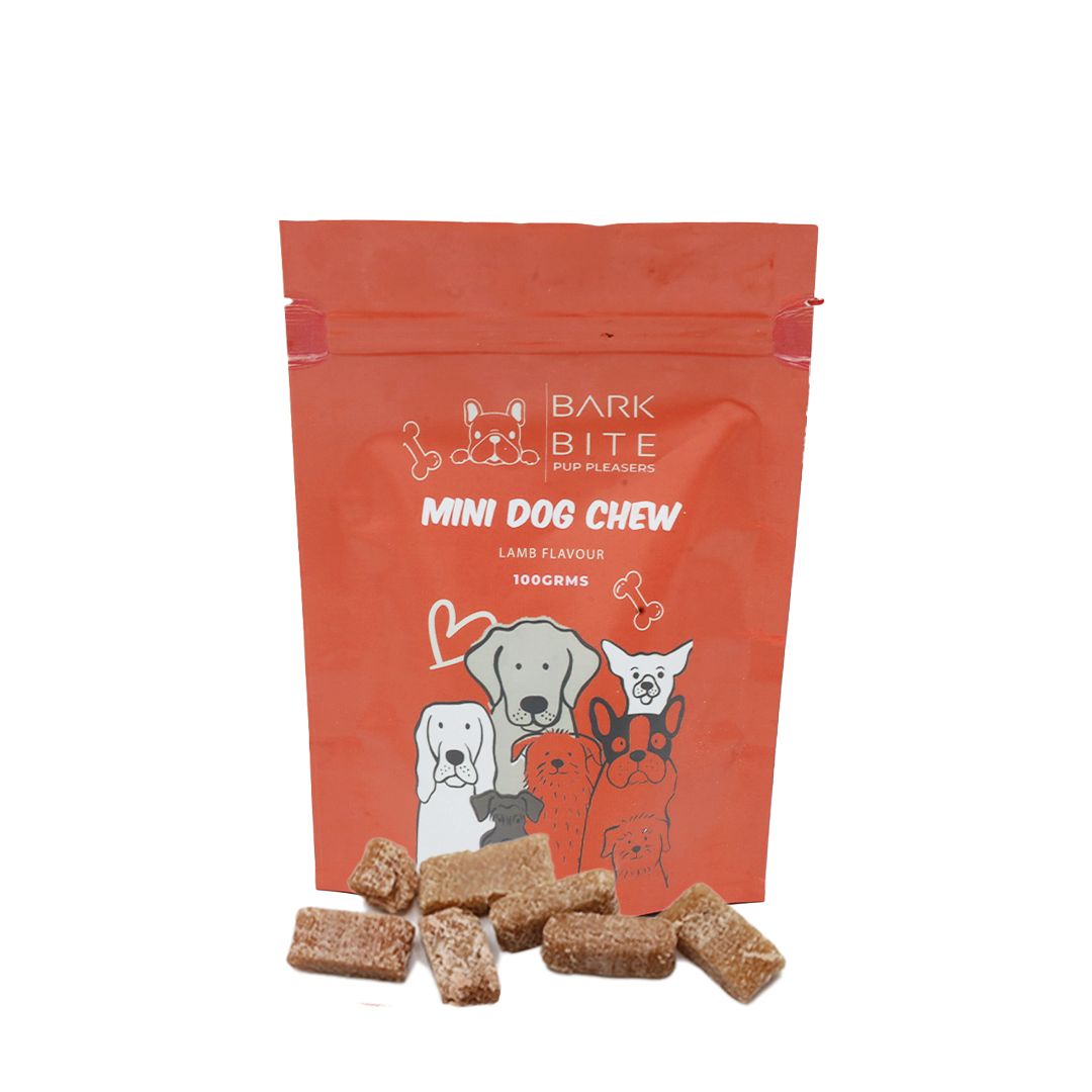 BARK BITE MINI DOG CHEW 100G LAMB FLAVOR
